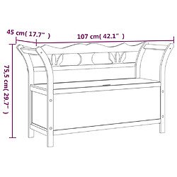 vidaXL Banc Blanc 107x45x75,5 cm Bois de sapin solide pas cher