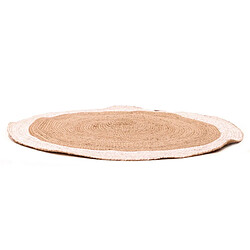 Acheter The Home Deco Factory Tapis rond en jute design bicolore Sophie - Diam. 120 cm - Blanc