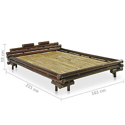 vidaXL Cadre de lit sans matelas marron foncé bambou 140x200 cm pas cher