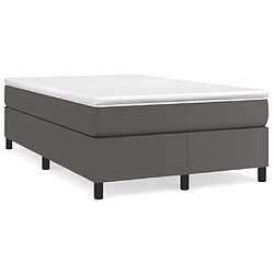 Maison Chic Lit adulte- Lit + matelas,Sommier à lattes de lit avec matelas gris 120x190 cm similicuir -GKD13375