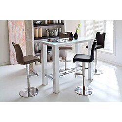 Inside 75 Table de bar design JANIS 120 x 60 cm finition laque blanche brillante