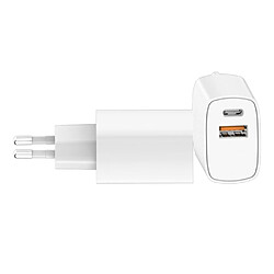 My Way Myway Chargeur Secteur avec Double Connecteur PD 20W USB-C - QC 3.0 18 W USB-A Blanc