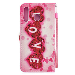 Avis Wewoo Housse Coque Etui à rabat horizontal Love Pattern pour Galaxy M30avec porte-cartes et