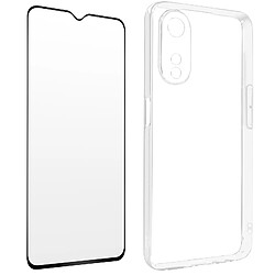 Avizar Coque pour Oppo A78 Silicone Gel et Verre Trempé 9H contour noir