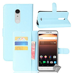 Htdmobiles Housse etui portefeuille pour Alcatel A3 XL + film ecran - BLEU