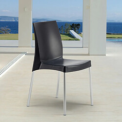 20 Chaises Grand Soleil Boulevard plastique polypropylène empilables stock, Couleur: Noir