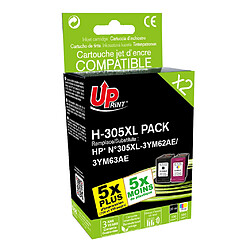 Pack UPrint compatible HP 305XL (3YM62AE/3YM63AE) noir et couleur