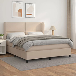 Maison Chic Structures de lit + matelas,Lit à sommier tapissier avec matelas Cappuccino 160x200 cm -MN68927