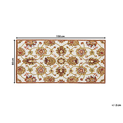 Beliani Tapis de laine beige et marron 80 x 150 cm EZINE