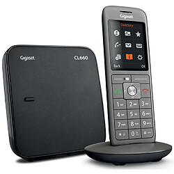 Téléphone sans fil dect anthracite avec répondeur - gigacl660hx - GIGASET