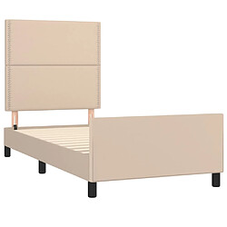 Avis vidaXL Cadre de lit sans matelas cappuccino 90x200 cm similicuir