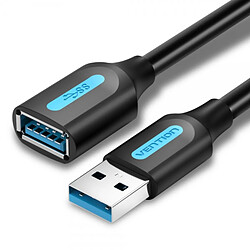 Câble d'extension Vention USB 3.0 A mâle vers A femelle - 1 m - Couleur noire