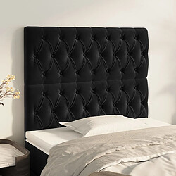 Maison Chic Lot de 2 Têtes de lit design pour chambre - Décoration de lit Noir 100x7x78/88 cm Velours -MN19185