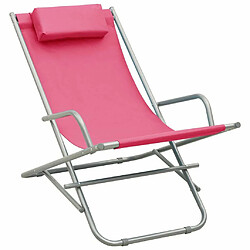 Maison Chic Lot de 2 Chaises de salon pour relax | Chaises à bascule ,Fauteuil Acier Rose -GKD11884