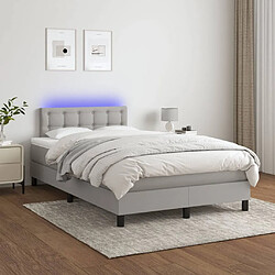 Sommier à lattes et matelas LED,Cadre à lattes de lit pour Adulte Gris clair 120x200 cm Tissu -MN62542