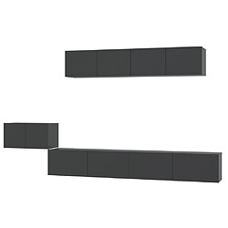 vidaXL Ensemble de meubles TV 5 pcs Noir Bois d'ingénierie