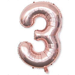 Wewoo Décorations de Fête 2 PCS 40 Pouces Aluminium Nombre Ballons Anniversaire Mariage Décor Enfants Ball Fournitures 3-Or Champagne