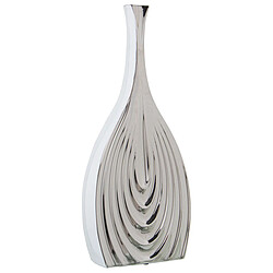 Vase Alexandra House Living Blanc Argenté Céramique 8 x 18 x 43 cm