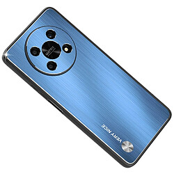 Coque en TPU + alliage d'aluminium antichoc, brossé pour votre Honor X30 5G - bleu