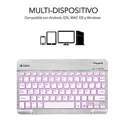 Teclado Compacto Inalámbrico por Bluetooth Subblim Smart Backlit/ Plata