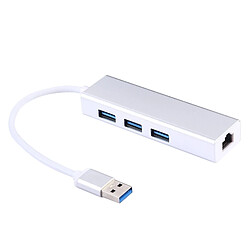 Wewoo HUB Aluminium Shell 3 Ports USB3.0 HUB + Adaptateur Ethernet Gigabit USB3.0