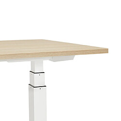 Mes Bureau 140x70x127 cm plateau naturel et métal blanc - ARUBA pas cher