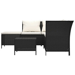 Acheter Maison Chic Salon de jardin 4 pcs + coussins - Mobilier/Meubles de jardin - Table et chaises d'extérieur Noir Résine tressée -MN13964