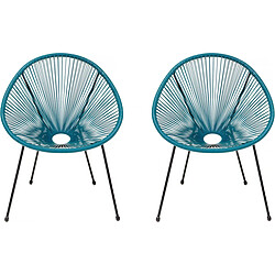 Habitat Et Jardin Lot de 2 fauteuils de jardin Ania - Bleu foncé