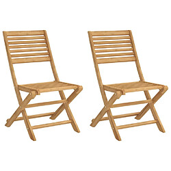 Maison Chic Lot de 2 Chaises pliables de jardin,Fauteuil Relax bois massif d'acacia -GKD54355