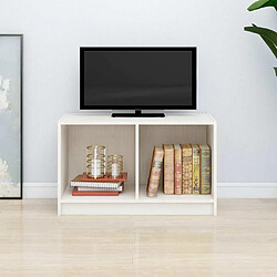 Maison Chic Meuble TV scandinave - Banc TV pour salon Blanc 70x33x42 cm Bois de pin massif -MN20247