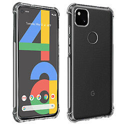 Avizar Pack Protection Google Pixel 4A Coque Souple + Verre Trempé Transparent