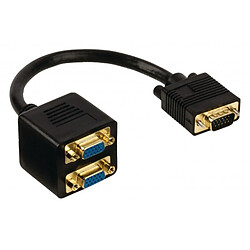 Alpexe Câble VGA VGA Mâle - 2x VGA Femelle 0.20 m Noir