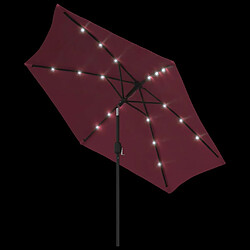 Acheter vidaXL Parasol de jardin avec lumières LED mât en acier rouge bordeaux