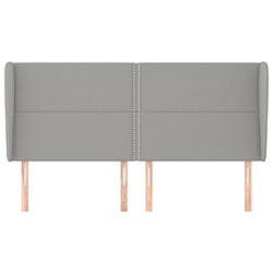 Avis Maison Chic Tête de lit moderne avec oreilles pour chambre - Décoration de lit Gris clair 163x23x118/128 cm Tissu -MN91565