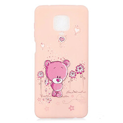 Coque en TPU gel d'impression avec sangle ours rose pour votre Xiaomi Redmi Note 9 Pro/9 Pro Max/9S