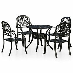 Maison Chic Table de bistro et chaises d'extérieur 5 pcs,Ensemble de bistro de jardin pour relax Aluminium coulé Noir -GKD464653