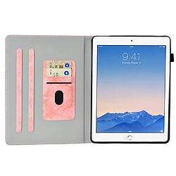 Etui en PU avec support, porte-carte et porte-stylo pour iPad Air (2013)/Air 2/9.7-pouces (2017)/(2018) - rose