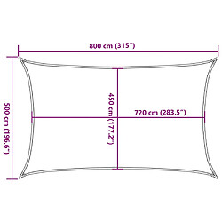 vidaXL Voile d'ombrage 160 g/m² Blanc 5x8 m PEHD pas cher