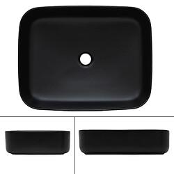 Avis Lavabo avec vidage sans trop-plein 51x40x,5x13,5 cm noir en céramique ML-Design