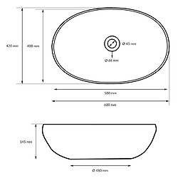 Acheter Ecd Germany Lavabo céramique blanc avec garniture de vidage vasque à poser moderne 60x42 cm