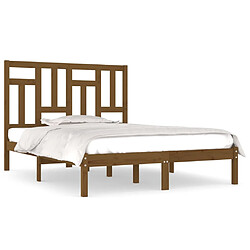 vidaXL Cadre de lit sans matelas marron miel 120x200 cm pin massif