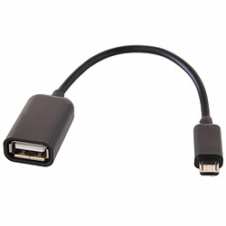 Câble otg - usb 2.0 a femelle vers micro-usb 5 broches mâle - noir - 10 cm