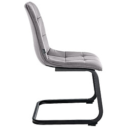 Avis Decoshop26 Chaise de salle à manger x1 housse en velours matelassé gris foncé et cadre en métal noir CDS101147