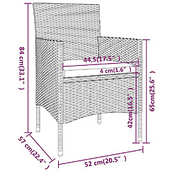 vidaXL Ensemble à manger de jardin 3 pcs Résine tressée Noir pas cher