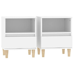 Maison Chic Lot de 2 Tables de chevet - Tables de Nuit Blanc 40x35x50 cm