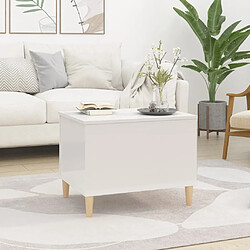 Avis ComfortXL Table Basse Blanc Brillant 60x44,5x45 Cm Bois D'ingénierie