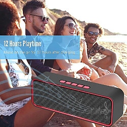 Acheter Universal Conférencier portable sans câble, haut-parleur Bluetooth 5.0 avec basse HiFi stéréo 3D, batterie de 1500mAh, durée de vie de la batterie de 12 heures (rouge)