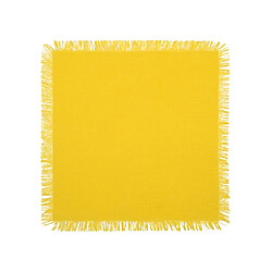 Acheter Vente-Unique Lot de 4 serviettes de table à franges - Coton - 45 x 45 cm - Jaune - POLA