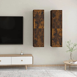 Avis Maison Chic Lot de 2 Meubles TV muraux Banc TV suspendus pour salon Chêne fumé 30,5x30x110 cm -MN39748