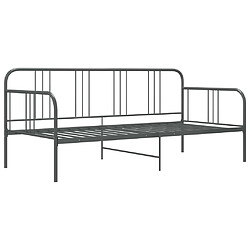 vidaXL Cadre de canapé-lit sans matelas gris métal 90x200 cm